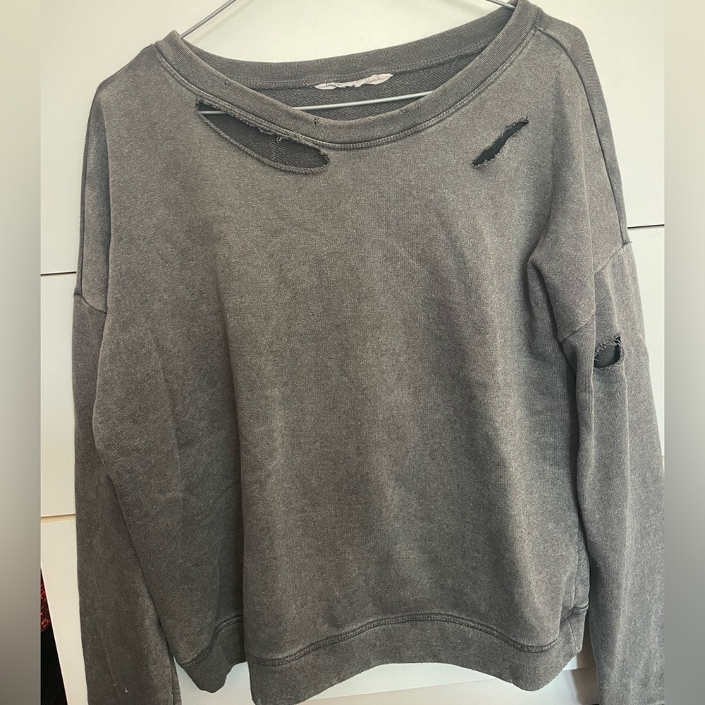 Garage distressed long sleeve shirt